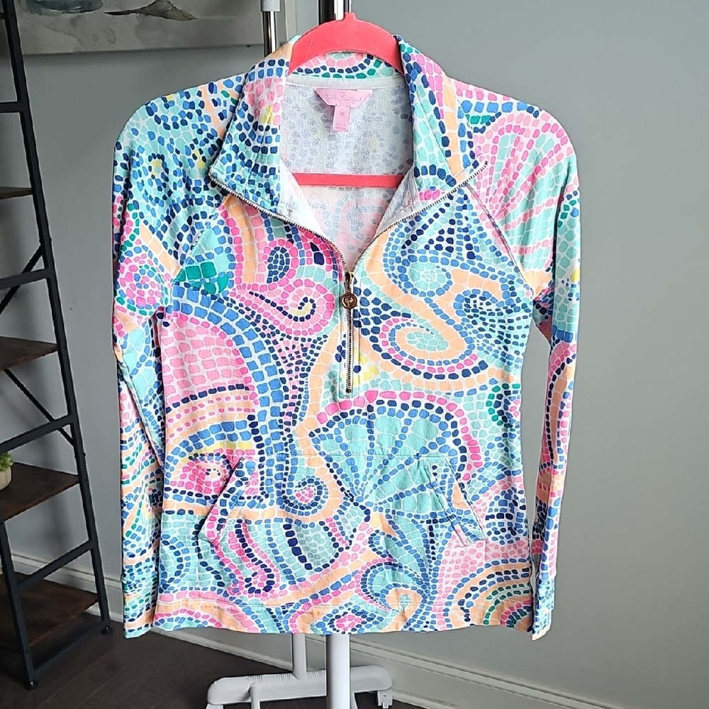 Lilly Pulitzer Multicolor Half Zip Sweater Size XS